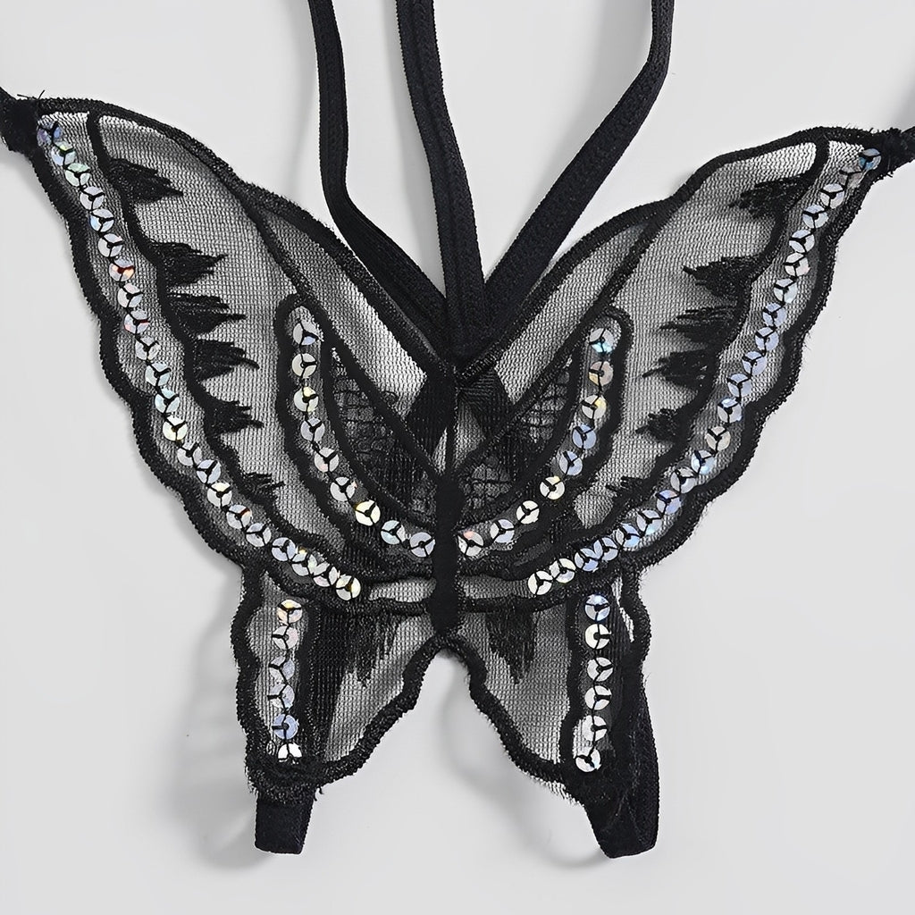 Calcinha Borboleta – Com Strass e Abertura Inferior