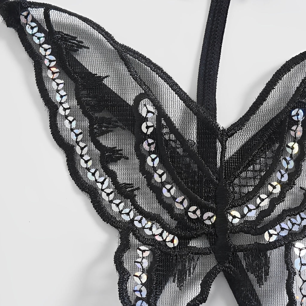Calcinha Borboleta – Com Strass e Abertura Inferior