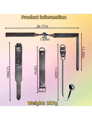 Kit Bondage Preto com Algema, Coleira, Mordaça e Plug Anal – Fetiche e Prazer Completo