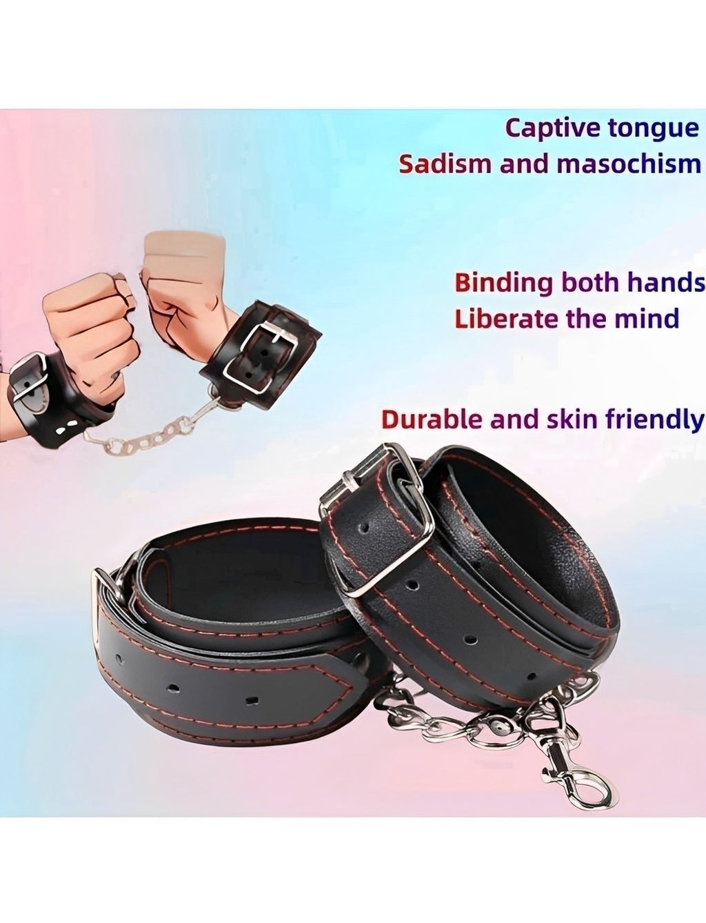 Kit Bondage Preto com Algema, Coleira, Mordaça e Plug Anal – Fetiche e Prazer Completo