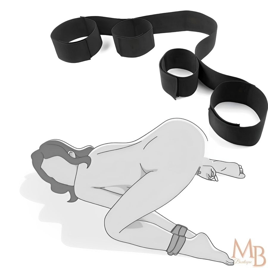 Restrição BDSM – Faixa de Contenção Ajustável para Pulsos e Tornozelos