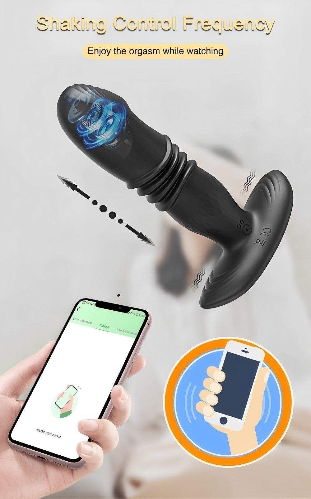 Vibrador com 10 modos de vibração (com controle remoto e pelo celular por aplicativo)