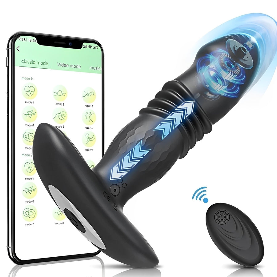 Vibrador com 10 modos de vibração (com controle remoto e pelo celular por aplicativo)