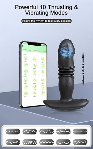 Vibrador com 10 modos de vibração (com controle remoto e pelo celular por aplicativo)