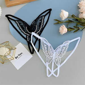 Calcinha Borboleta – Com Strass e Abertura Inferior