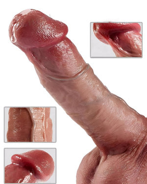 Pênis Realístico 18cm com Ventosa – Dildo de Silicone Macio e Detalhes Naturais