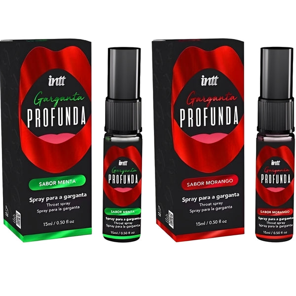 Spray Garganta Profunda INTT Sabor Morango, Menta ou Canela – Gel Oral para Sexo Oral Mais Profundo