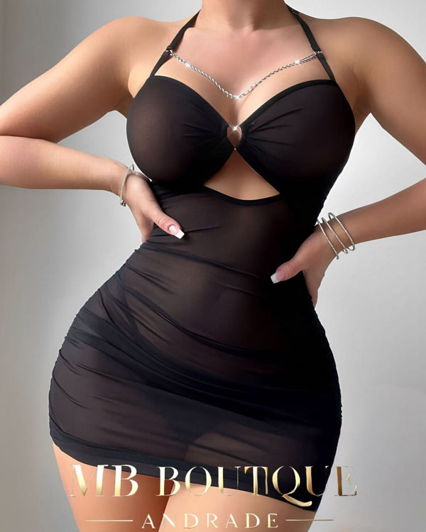 Camisola Luxo com Detalhes em Prata – Sofisticação e Sensualidade em Cada Detalhe