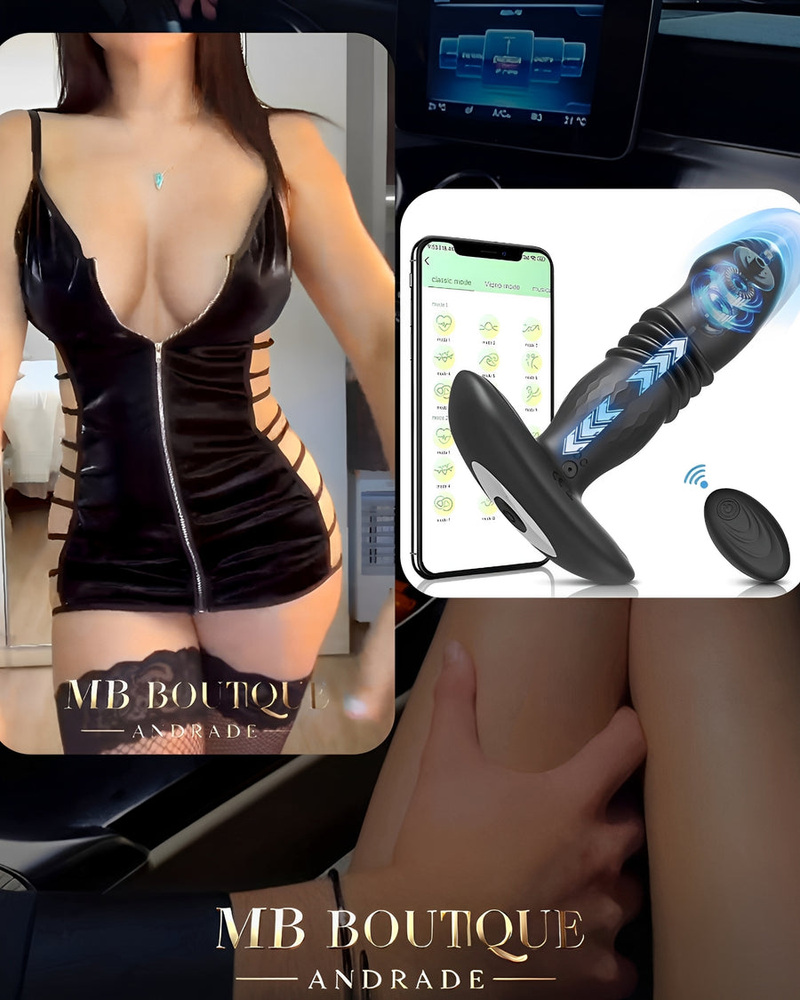 Kit Fantasia no Carro – Vestido com Abertura Zíper + Vibrador Bluetooth