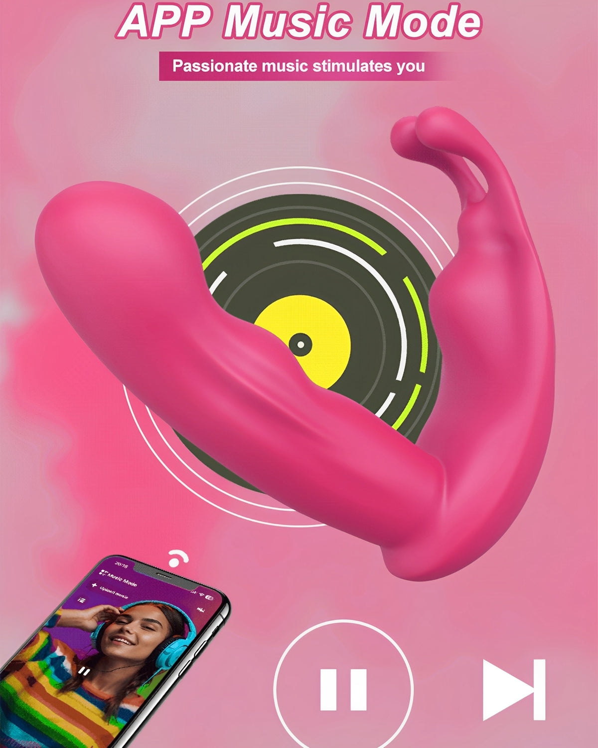 Acessório Vibrador Vestível com Controle por App - Estimulação Dupla com Discrição e Prazer Personalizado