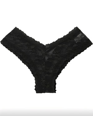 Calcinha Confortável Rendada com Tiras Cruzadas - Lingerie Sensual Feminina Rose, Preta ou Vermelha