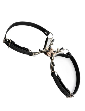 Acessório BDSM – Presilhas Ajustáveis para Seios e Clitóris em Couro PU