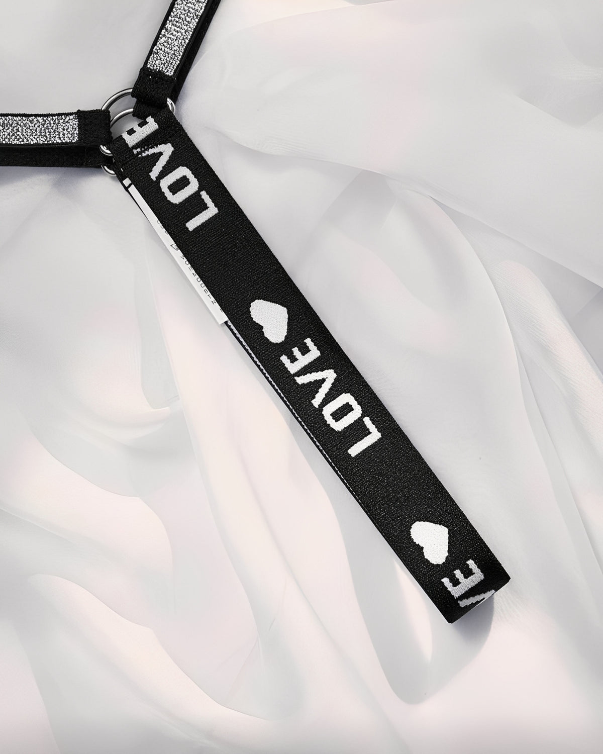 Calcinha Fio Dental Preta com Elástico LOVE em Brilho - Lingerie Sensual Feminina P ao GG