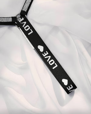 Calcinha Fio Dental Preta com Elástico LOVE em Brilho - Lingerie Sensual Feminina P ao GG