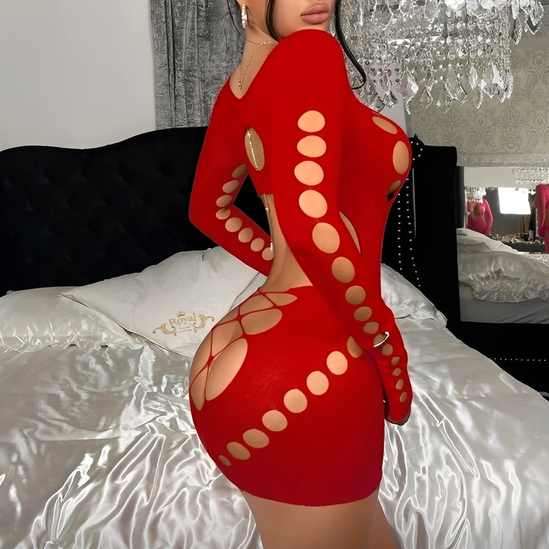 Vestido preto Sexy + Calcinha fio dental - Presente perfeito para surpreender - cores preto, vermelho, azul, branco, rosa, roxo