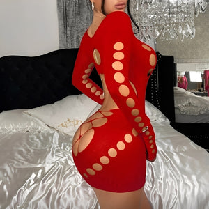 Vestido preto Sexy + Calcinha fio dental - Presente perfeito para surpreender - cores preto, vermelho, azul, branco, rosa, roxo