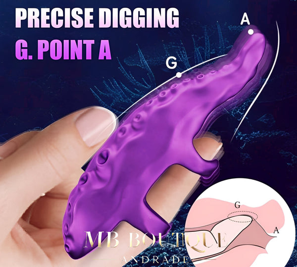 Toque Tentador – Vibrador de Tentáculo com Dedal Recarregável para Estímulo Total do Prazer (10 Vibrações)