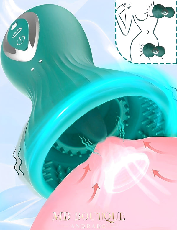 Vibrador de Sucção com 7 Modos de Vibração e Estímulo de Língua – Prazer Total no Toque