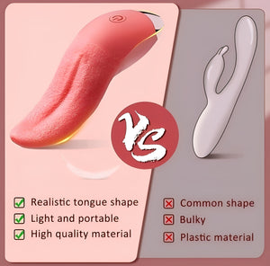 Estimulador Feminino Língua Realista à Prova d’Água com 10 Modos de Vibração