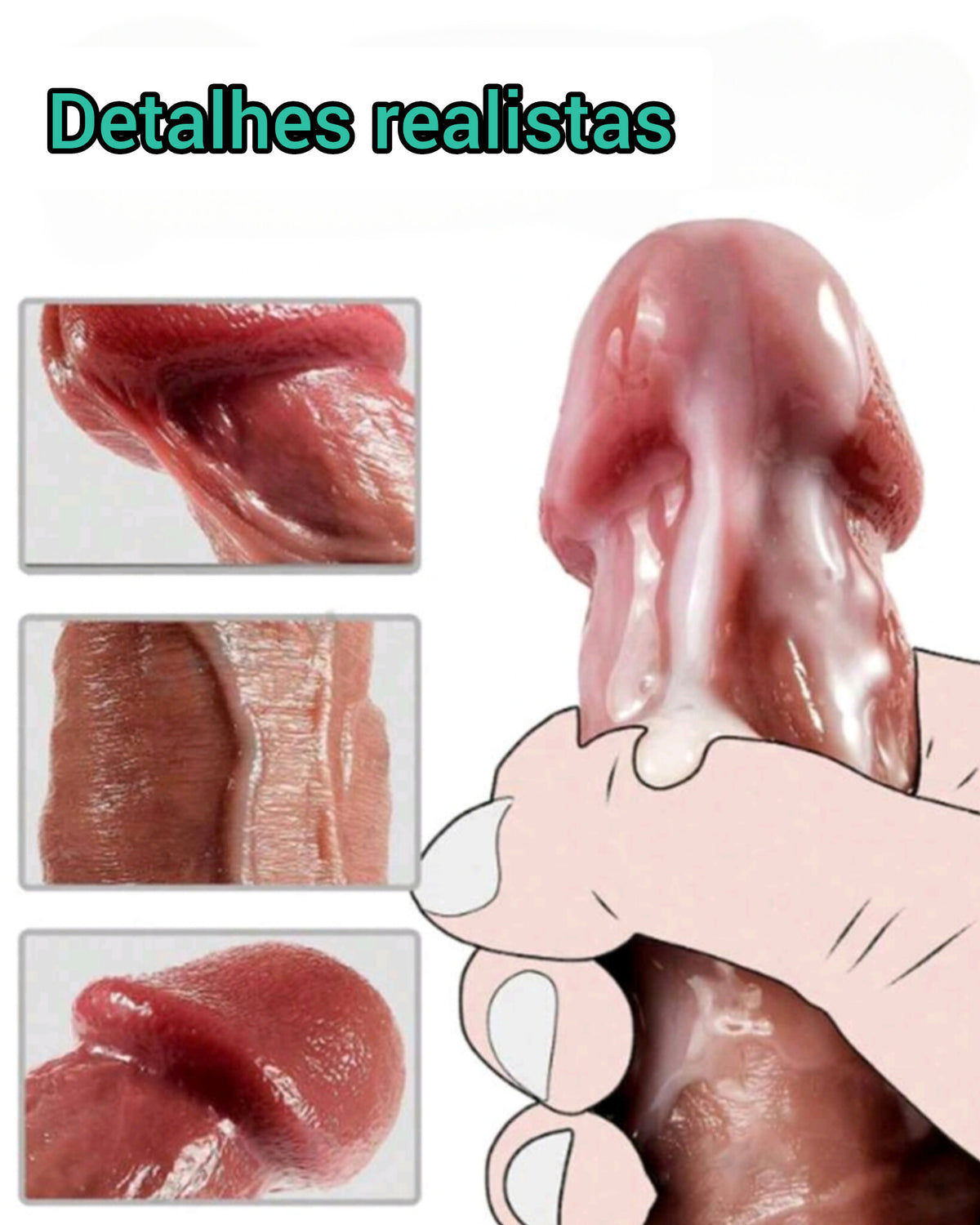 Pênis Realístico 18cm com Ventosa – Dildo de Silicone Macio e Detalhes Naturais