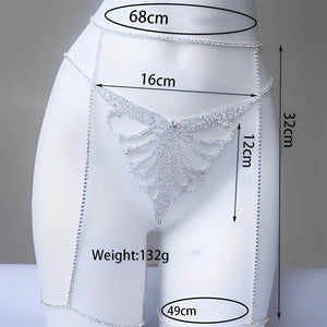 Calcinha Borboleta com Strass e Cinta-Liga – Coleção Gold | Lingerie Luxuosa