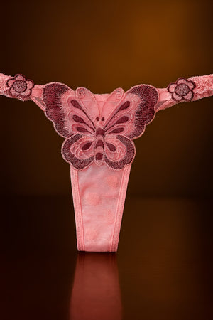 Kit 3 Calcinhas Fio Dental Borboleta em Renda Sexy – Lingerie Feminina Luxo para Noite Especial e Presente Sensual