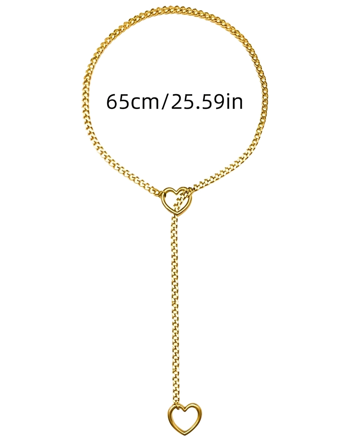 Colar Corrente com Coração Vazado – Aço Inoxidável Dourado, Prata ou Rainbow