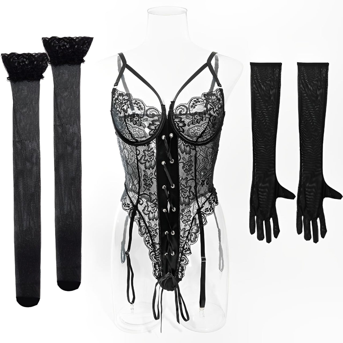 Compre 1 leve 2 - Body com luvas e meias + calcinha
