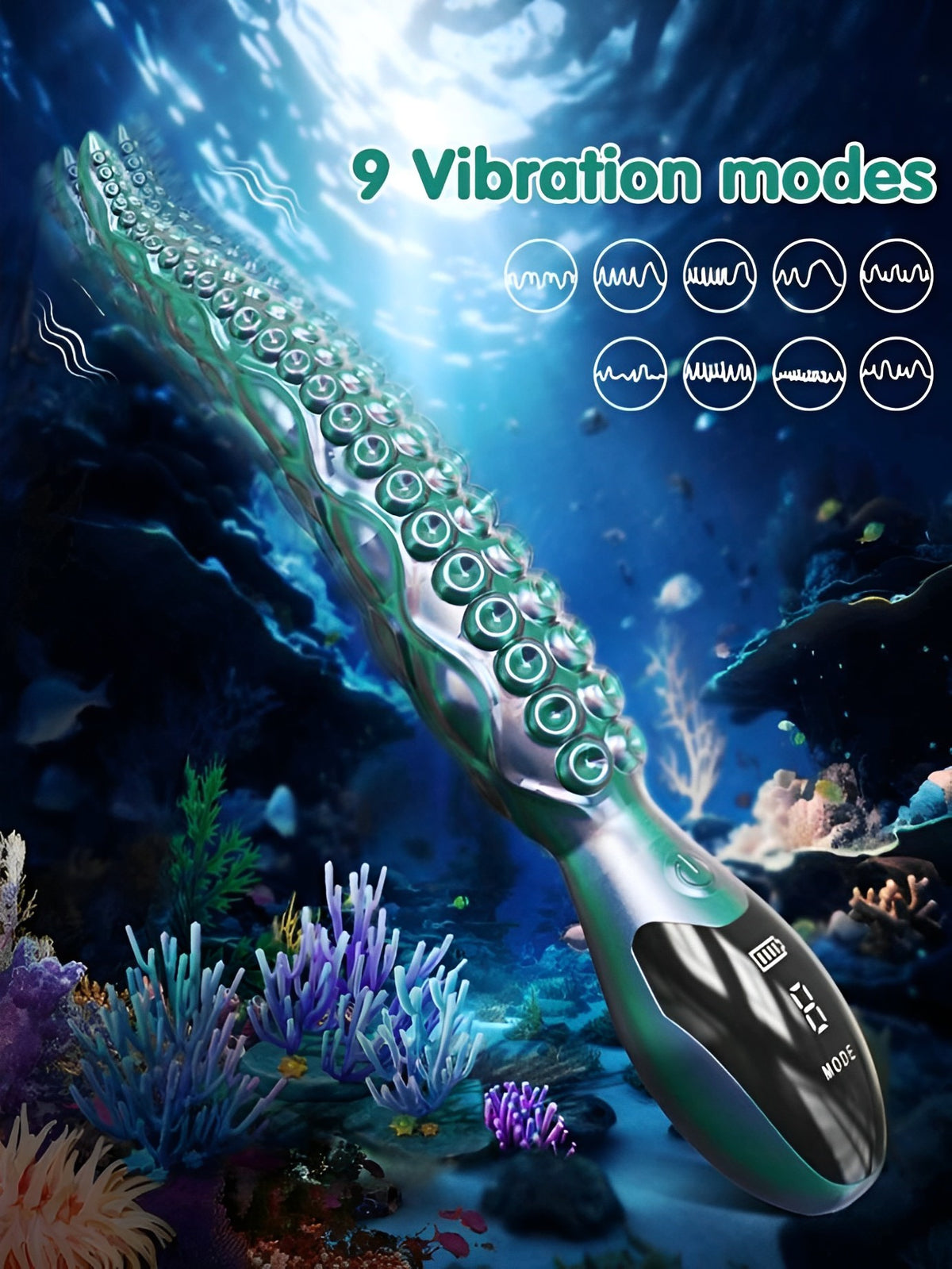 Vibrador Tentáculo com 9 Modos de Vibração - Silicone Premium, Recarga USB e Design Realista