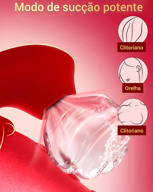 Vibrador Sucção e Língua Estimuladora com 10 Vibrações – Estimulador Clitoriano e Ponto G em Silicone Soft, Recarregável e à Prova D’Água