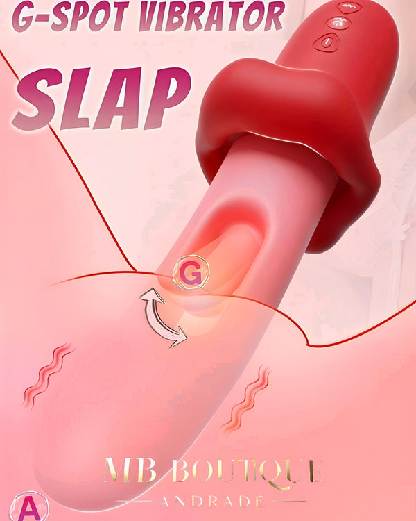 Vibrador 2 em 1 com Língua Estimuladora e Movimento "Slap" – Estímulo Preciso do Ponto G e Clitóris com 7 Modos Vibratórios