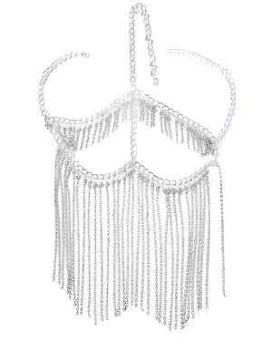 Máscara de Strass Luxo com Correntes Douradas ou Prateadas – Joia Facial Exclusiva para Festa, Show, Balada e Ensaios Sensuais