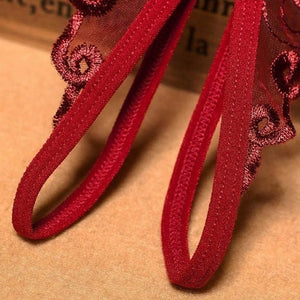 Calcinha fio dental ppreta transparente com detalhe em laço – Lingerie Sensual Feminina P ao GG