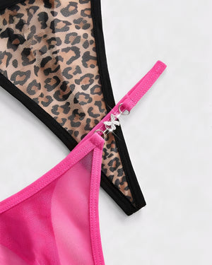 Kit com 3 Calcinhas Fio Dental em Tule e Animal Print com Detalhe Borboleta – Lingerie Sensual e Exclusiva - P ao GG