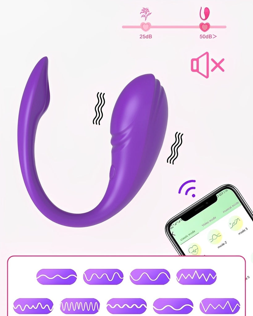 Vibrador com controle por APP (celular) com 9 níveis de vibração