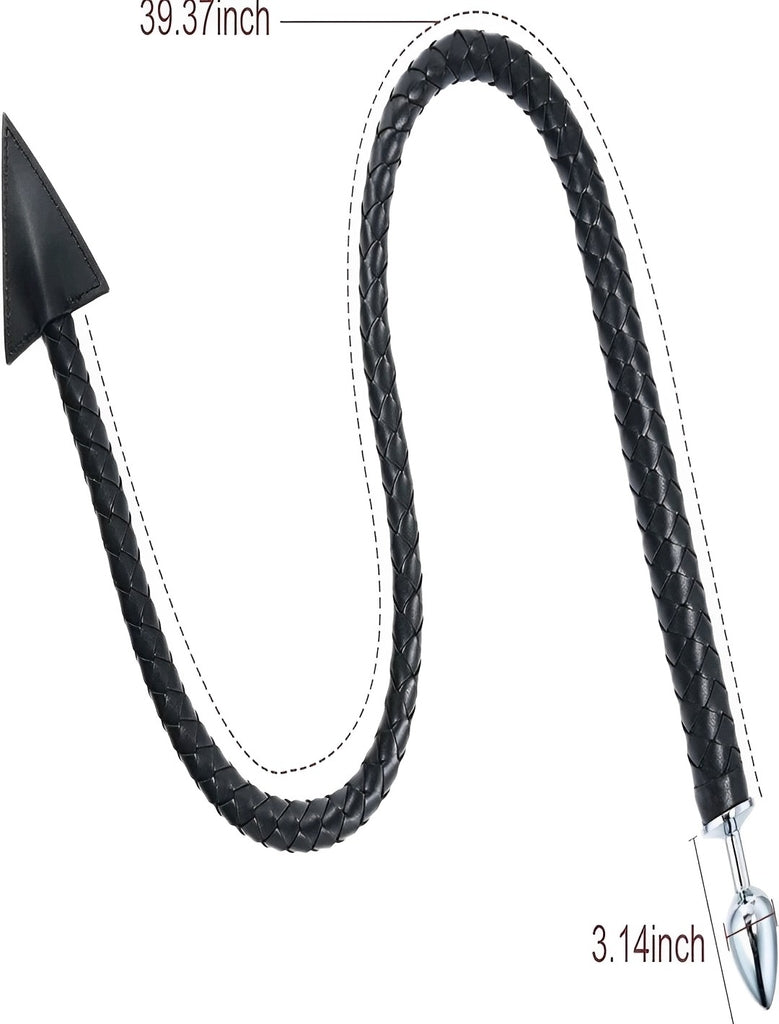 Chicote Erótico Preto com Plug Anal – Fetiche e BDSM para Casais