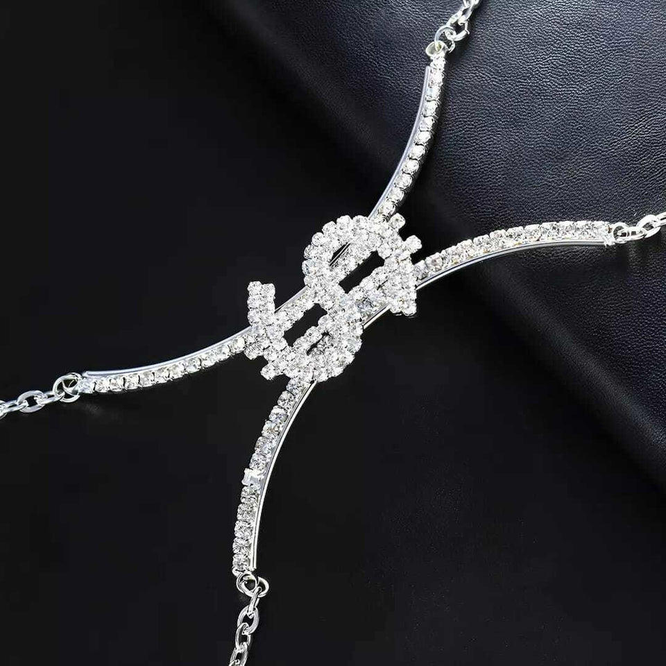 Corrente de strass para o peito