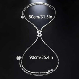 Corrente de strass para o peito